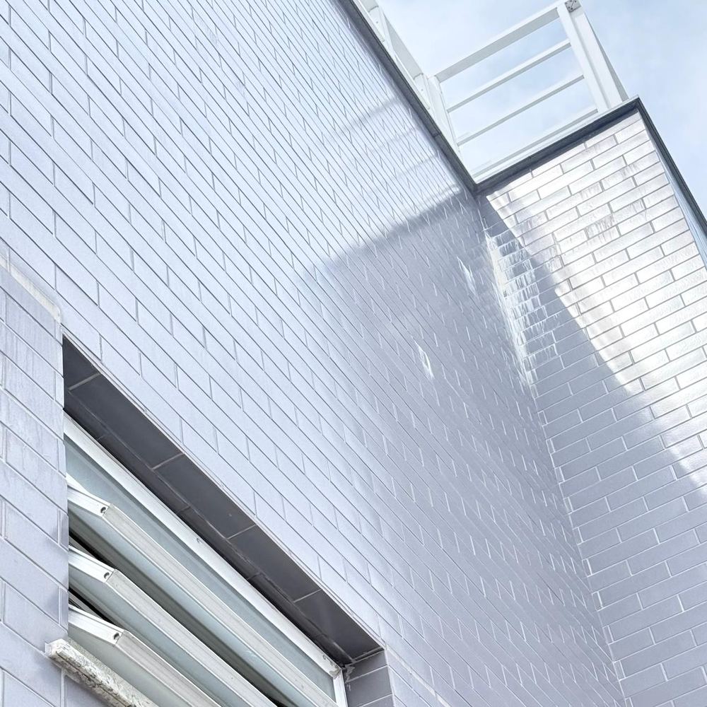Fachada cerâmica com eflorescência